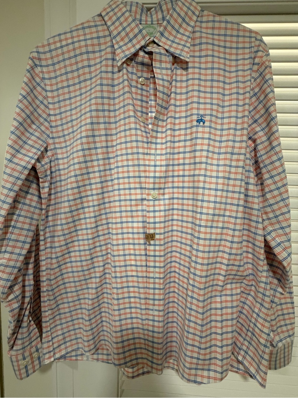 Brooks brothers men’s Plaid Button-Down Shirt - Blue & Red size large slim